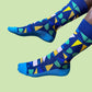 Made of Many – Bambussocke – Blau, mehrfarbig