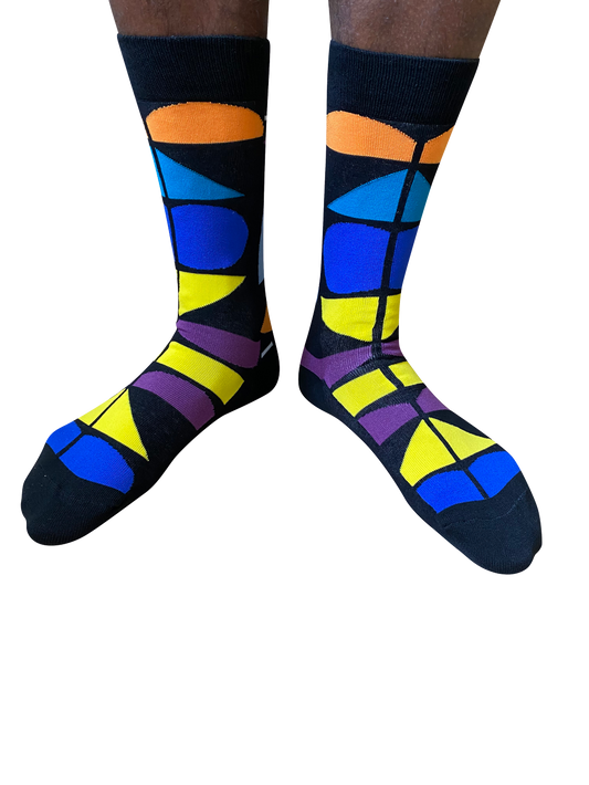 Ma'Ndebele - Bamboo Sock - Black Multi Color